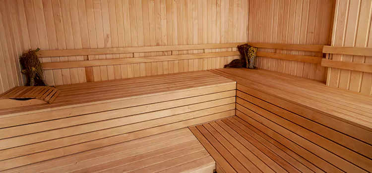 Spruce Wood Sauna Interior Construction in Port Hope, Ontario
